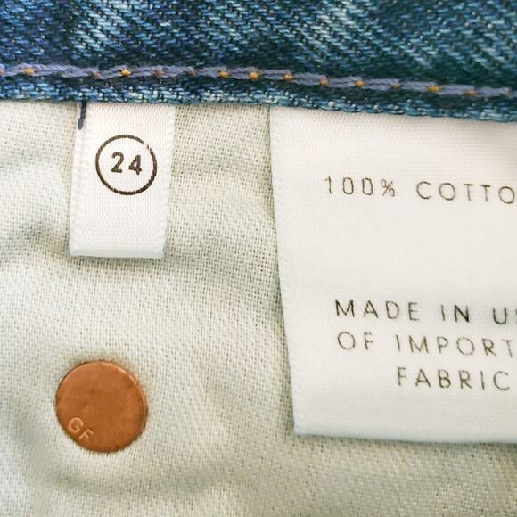 GRLFRND Karolina distressed high rise skinny jeans in Whole Lotta Love Sz 24 NEW - Picture 10 of 11